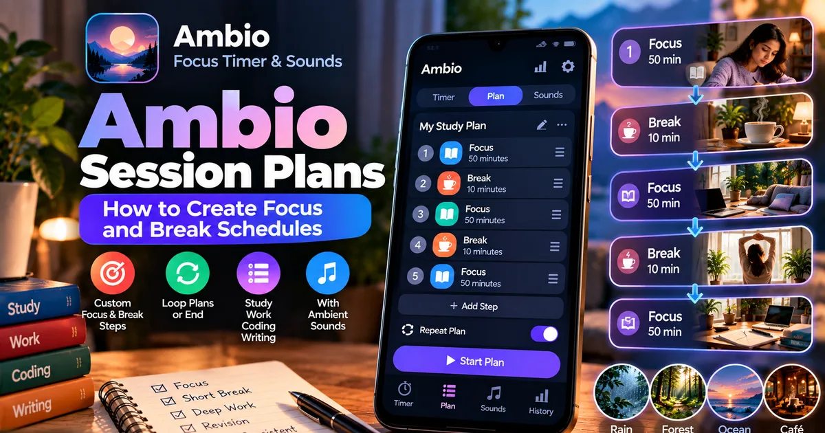 Ambio Session Plans: How to Create Focus and Break Schedules