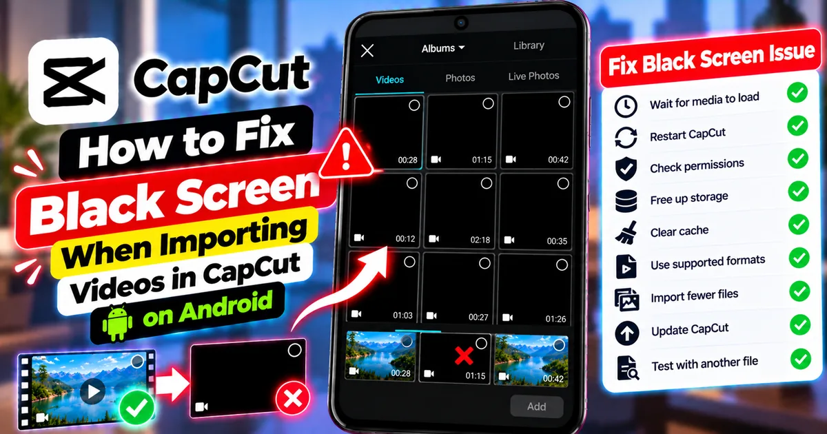 How to Fix Black Screen When Importing Videos in CapCut on Android