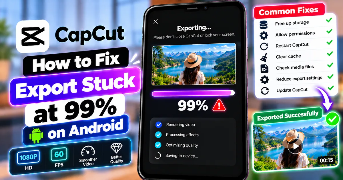 How to Fix CapCut Export Stuck at 99% on Android